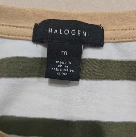 Halogen | Ivory & Olive V-Neck Top - Picture 6 of 8